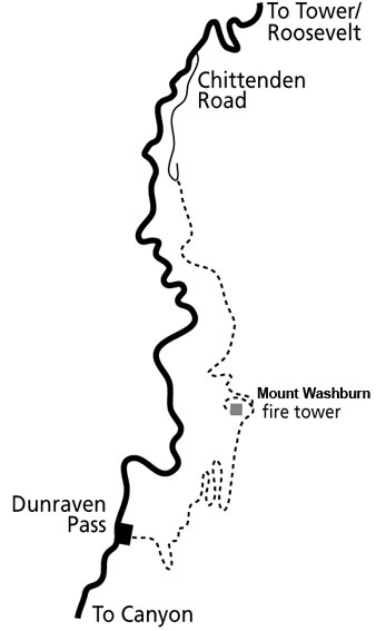 Mount Washburn Trail Map - NPS Image