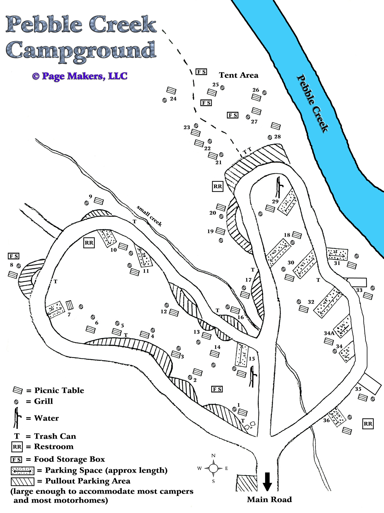 Pebble Creek Campground Map ~ Yellowstone National Park