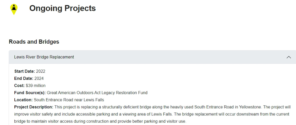 Lewis River Bridge Construction 2024 Schudule NPS Image