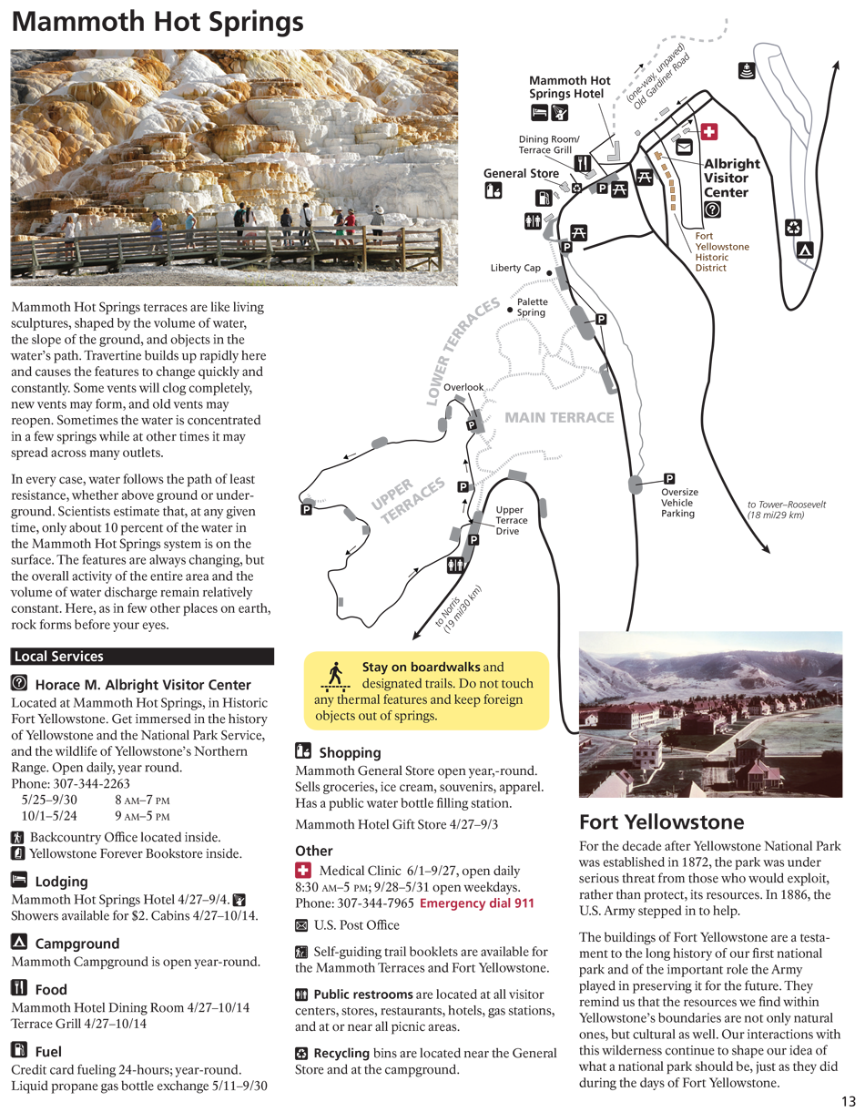 Mammoth Hot Springs Area Activities and Services ~ Yellowstone National Park ~ NPS Image