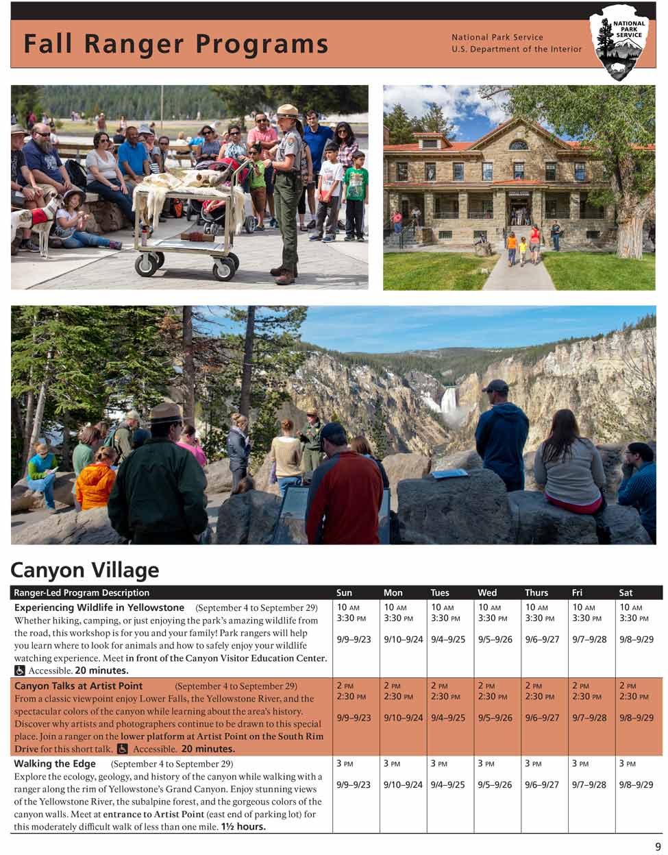 Canyon Spring and Summer Ranger Led Activities